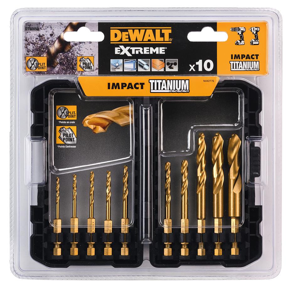 Sada titanových vrtáků do kovu DT50050