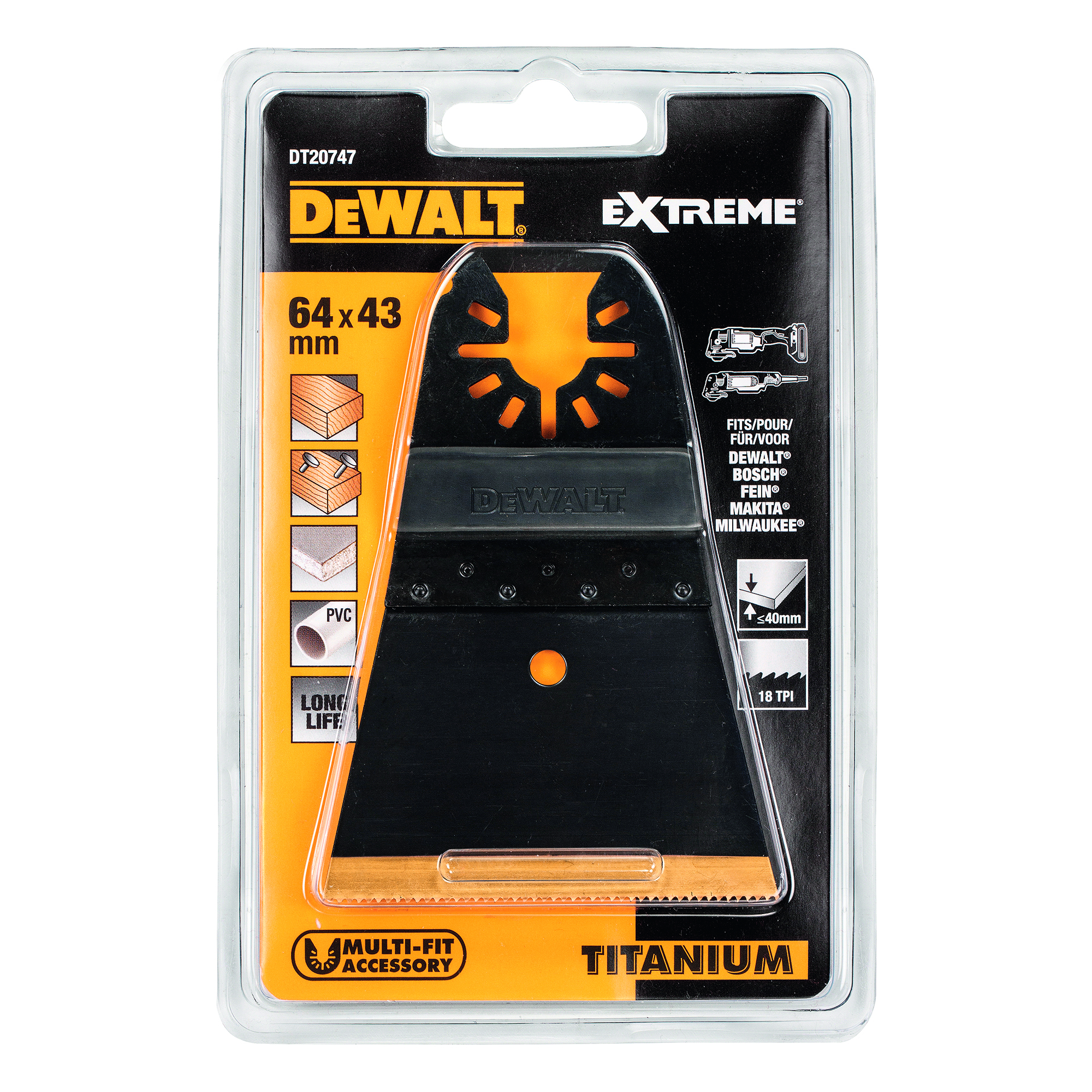 Titanový pilový list na dřevo s hřebíky DeWalt DT20747