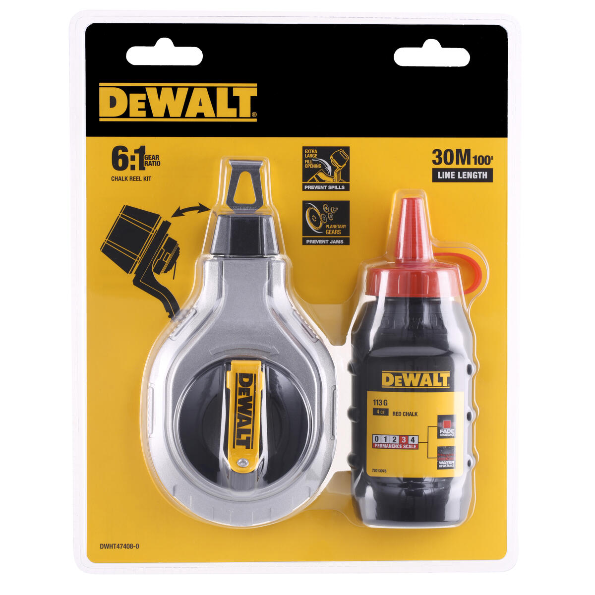 Značkovací šnúra 6:1 s červenou křídou Dewalt DWHT47408-0