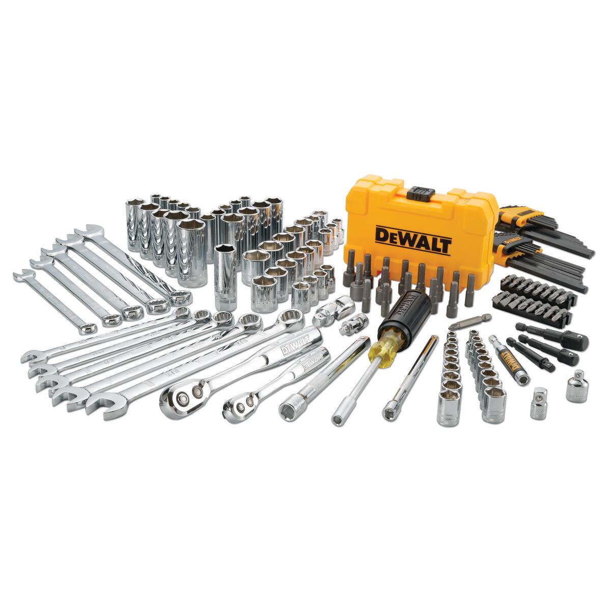 142 dílna sada hlavic a příslušenství s ráčnou 1/4" a 3/8" Dewalt DWMT73802-1