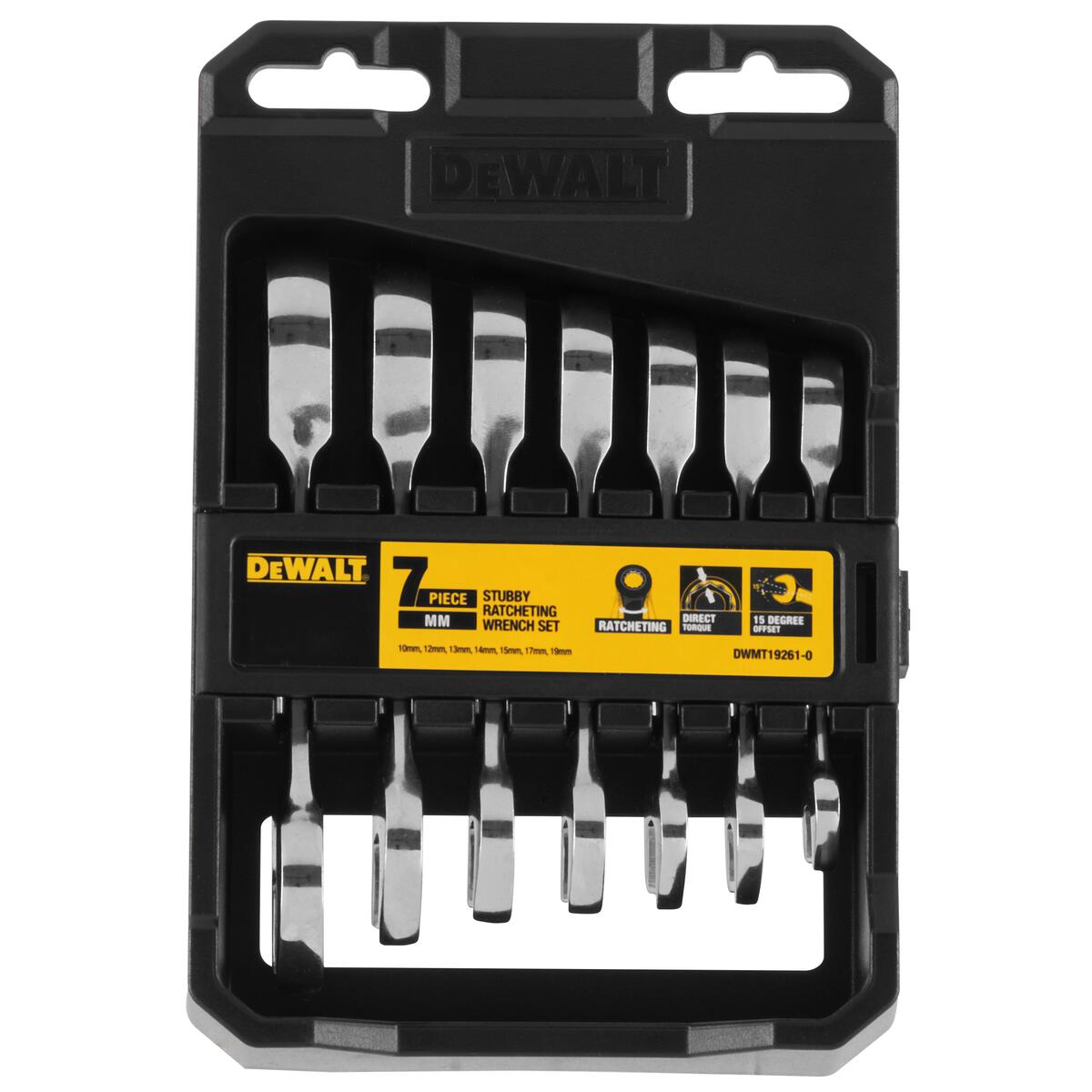 7 dílna sada krátkých ráčnových klíčů Dewalt DWHT19261-0