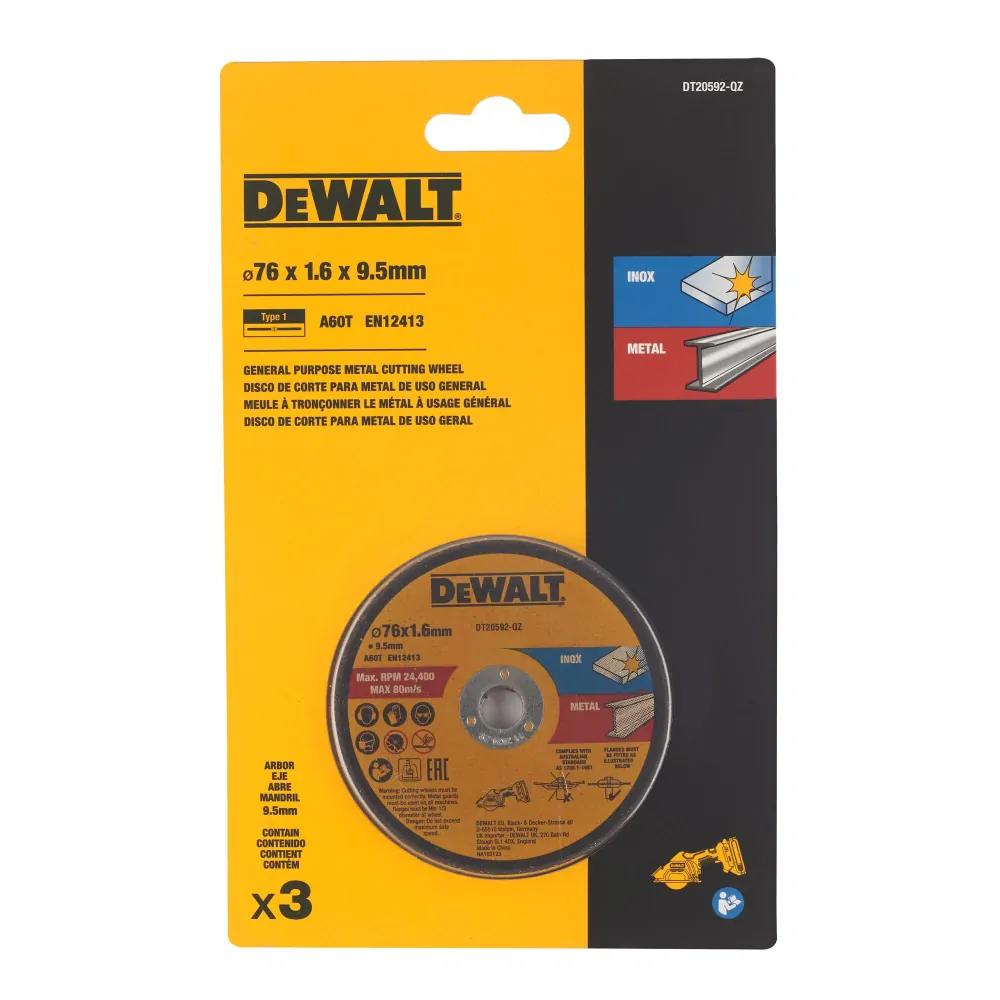 Řezný kotouč na nerezovou ocel 76 x1,6 pro DCS438( 3ks v balení) DeWALT DT20592