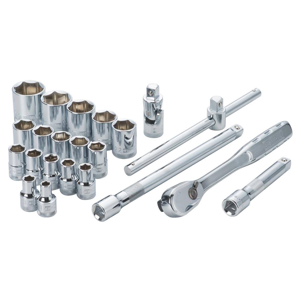 22 dílna sada hlavic s ráčnou 1/2" Dewalt DWMT19241-1