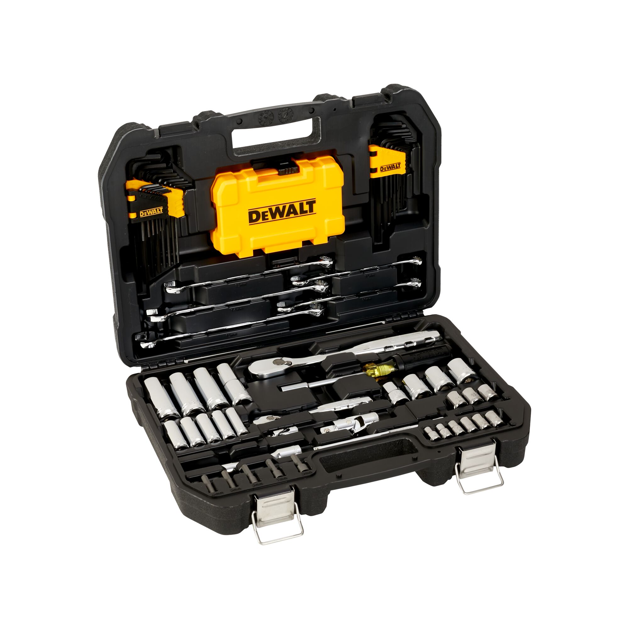 89 dílna sada hlavic a příslušenství s ráčnou 1/4" a 1/2" Dewalt DWMT73800-1