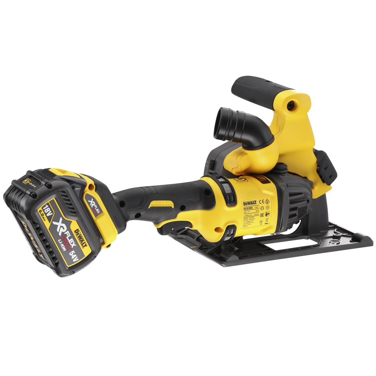 Aku drážkovací fréza FLEXVOLT 54V Dewalt DCG200 T2 + vysavač DCV586