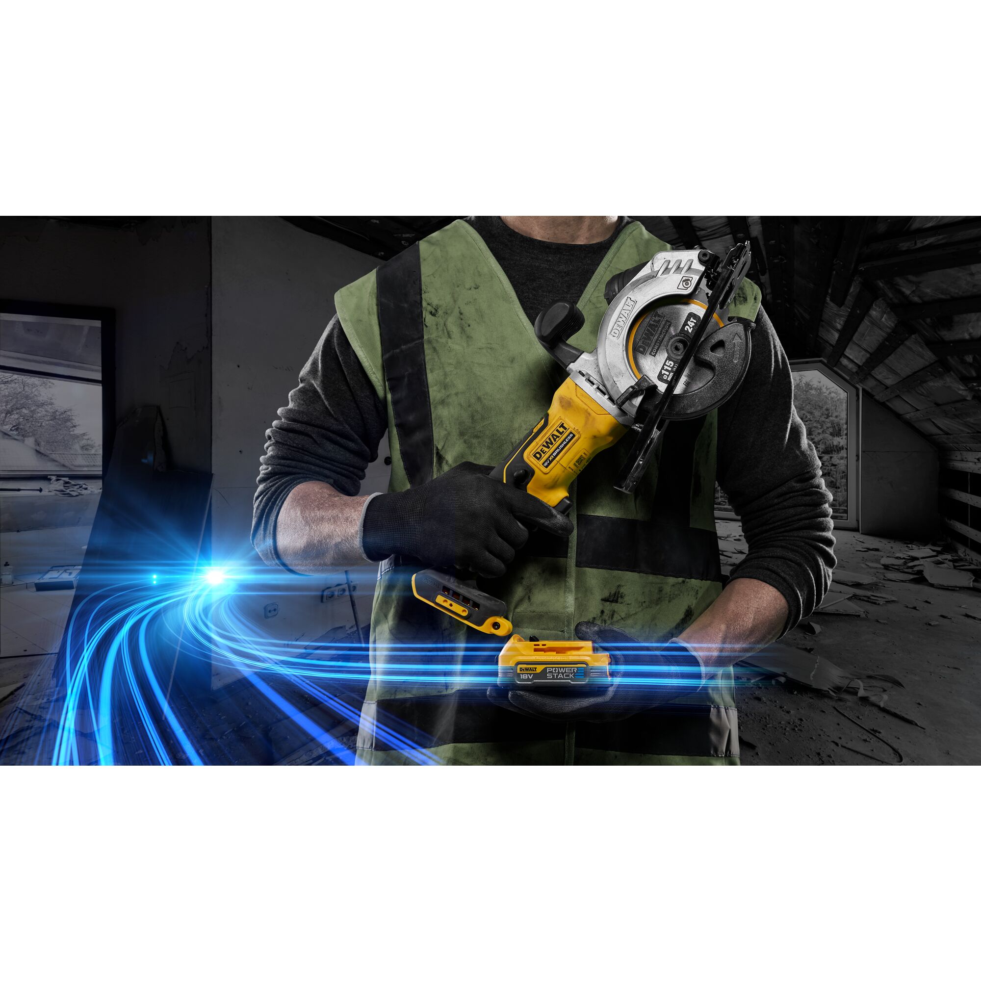 Dewalt bezuhlíková pila DCS571 E1T