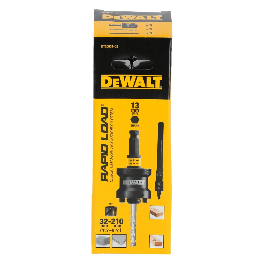 Rychlovýměnný upínací trn pro multimateriálové korunky 32-152 mm Dewalt DT20631